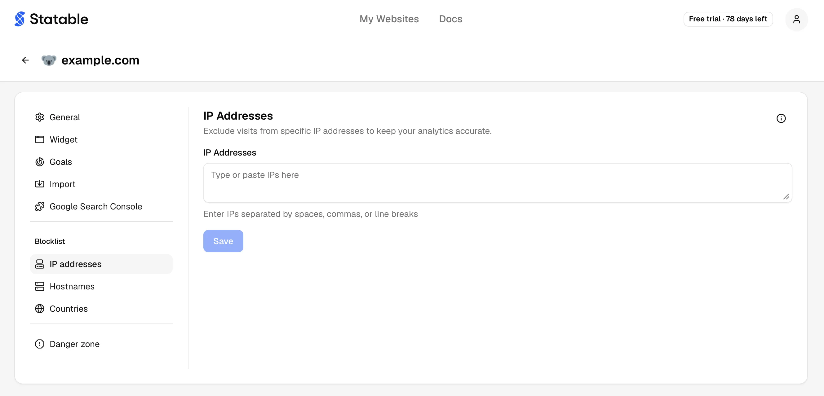 Block IP address