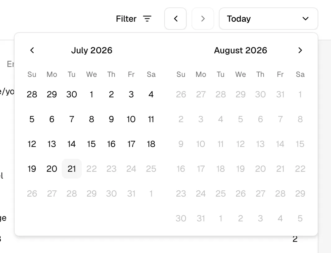 Custom range picker