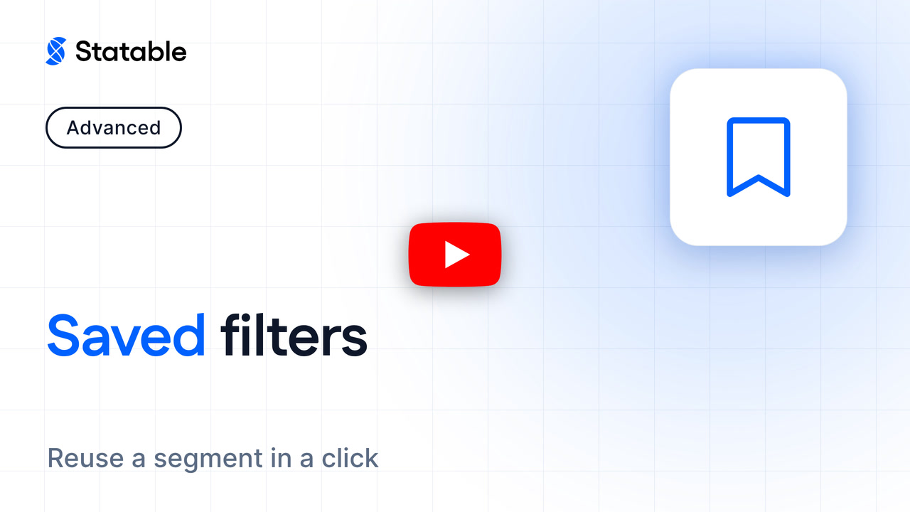 Saved filters walkthrough