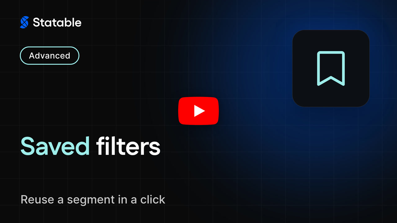 Saved filters walkthrough