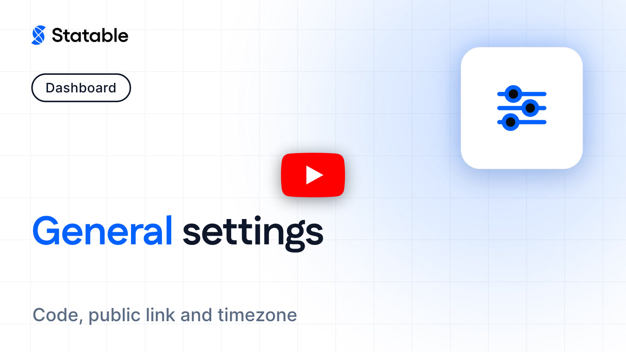 General settings in Statable