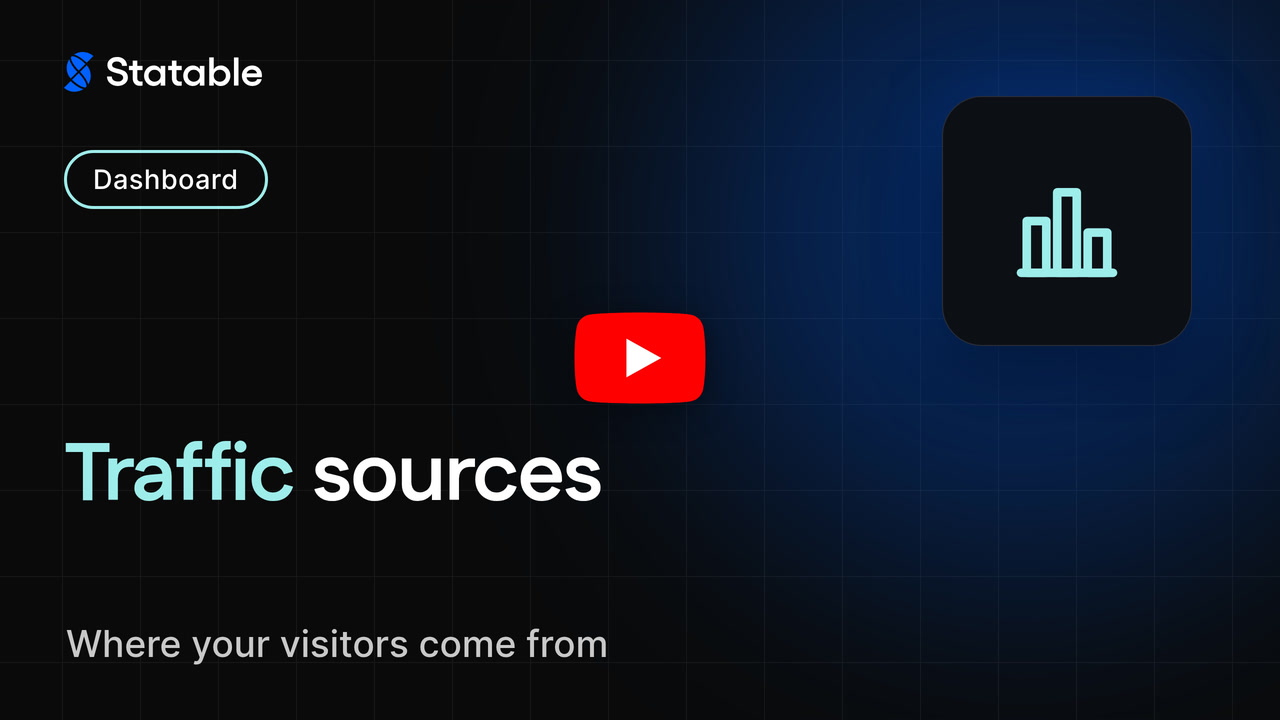 Traffic sources in the Statable dashboard