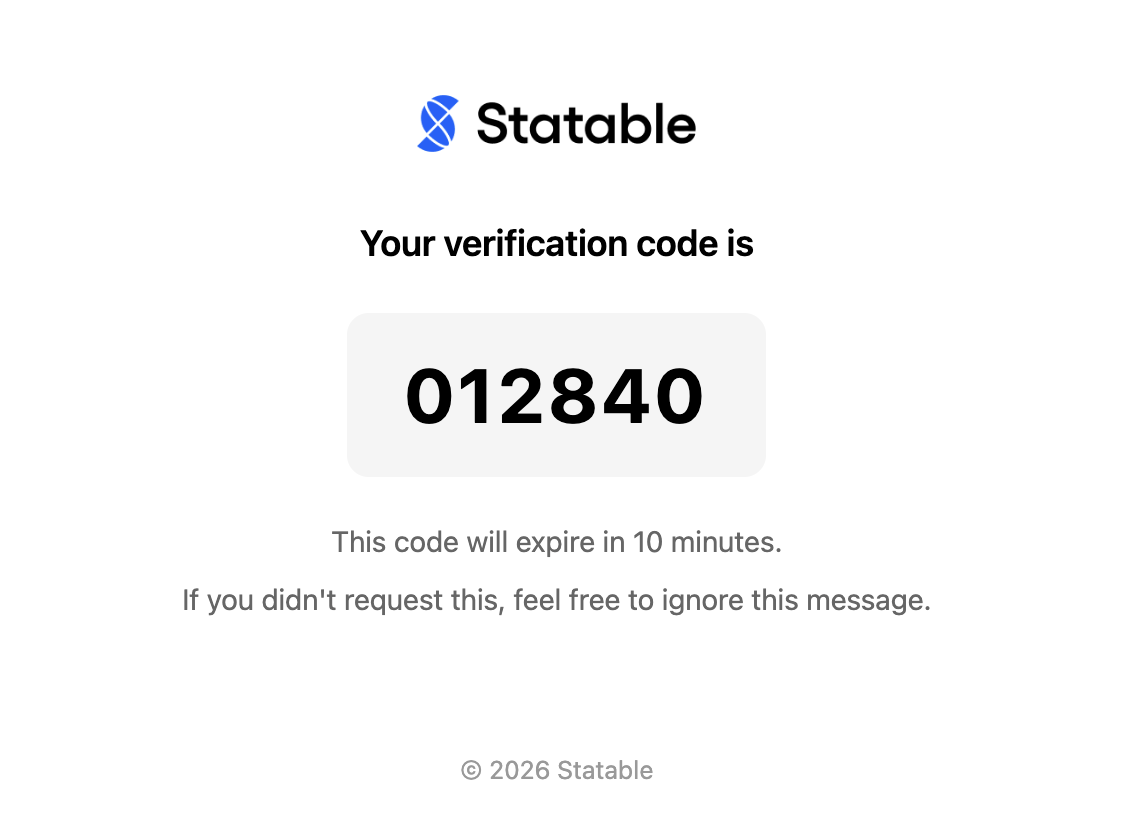 Verification email example